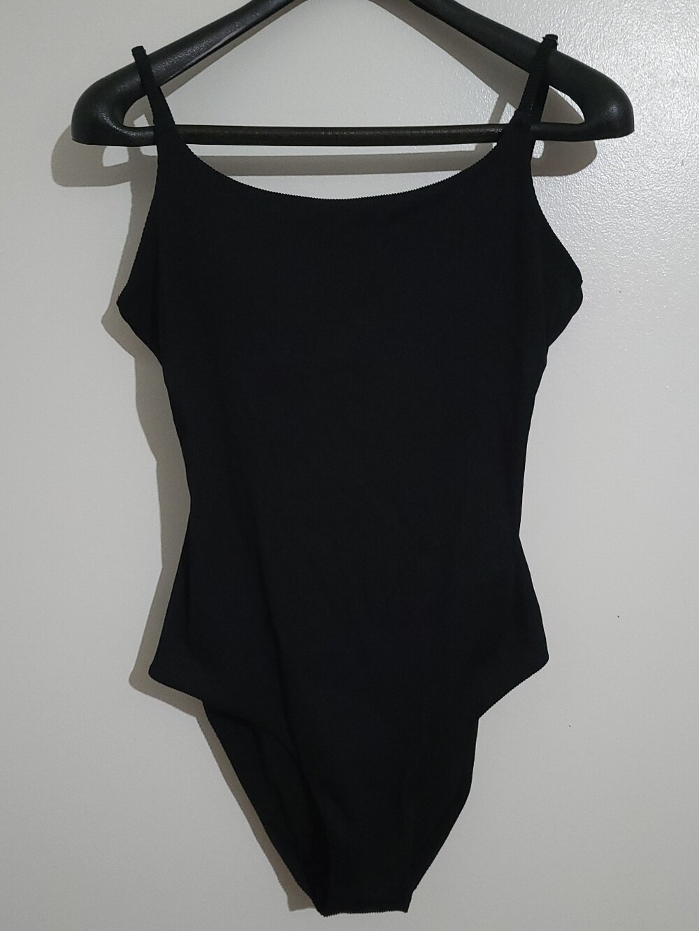 Aerie Ribbed Classic One-Piece Swimsuit - Full Coverage - True Black Size M